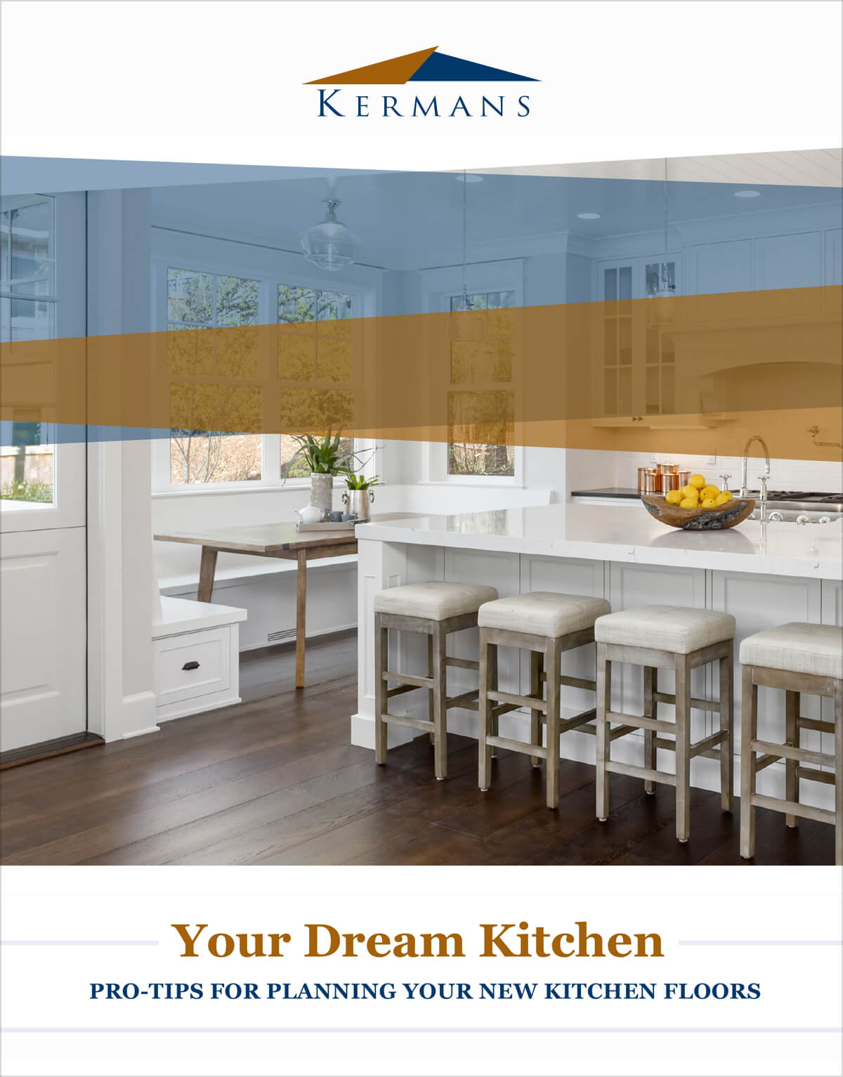 The cover of Kermans' dream kitchen flooring guide